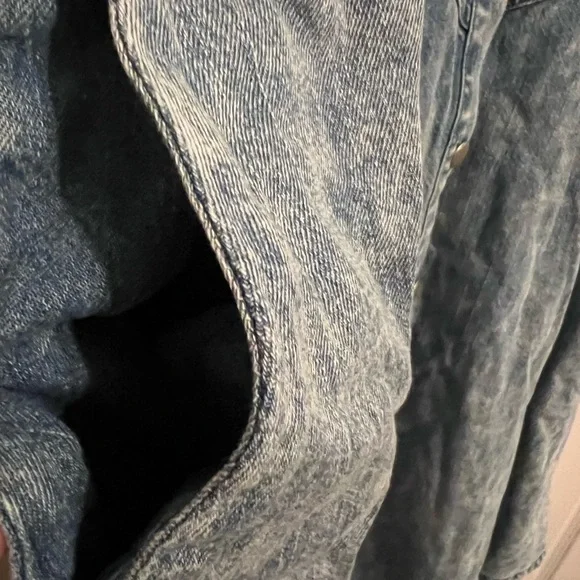 Time and Tru Women's Button Front Denim Mini Dress with Long Sleeves, Size M - Picture 7 of 14